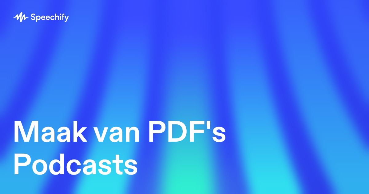 Maak van PDF's Podcasts