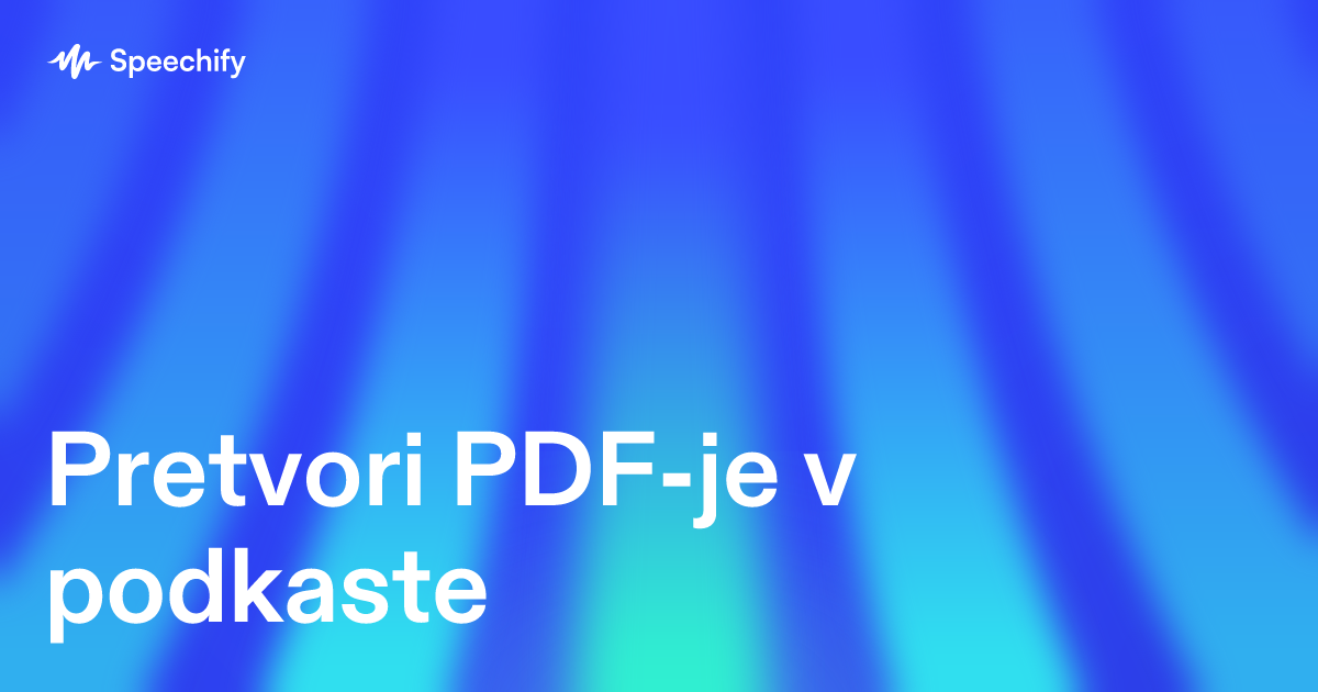 Pretvori PDF-je v podkaste