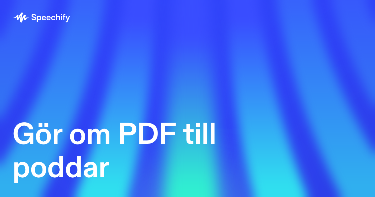 Gör om PDF till poddar
