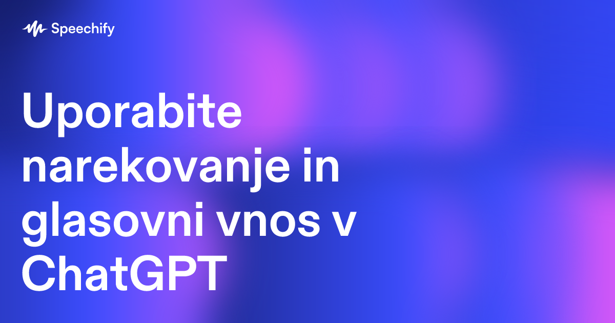 Uporabite narekovanje in glasovni vnos v ChatGPT