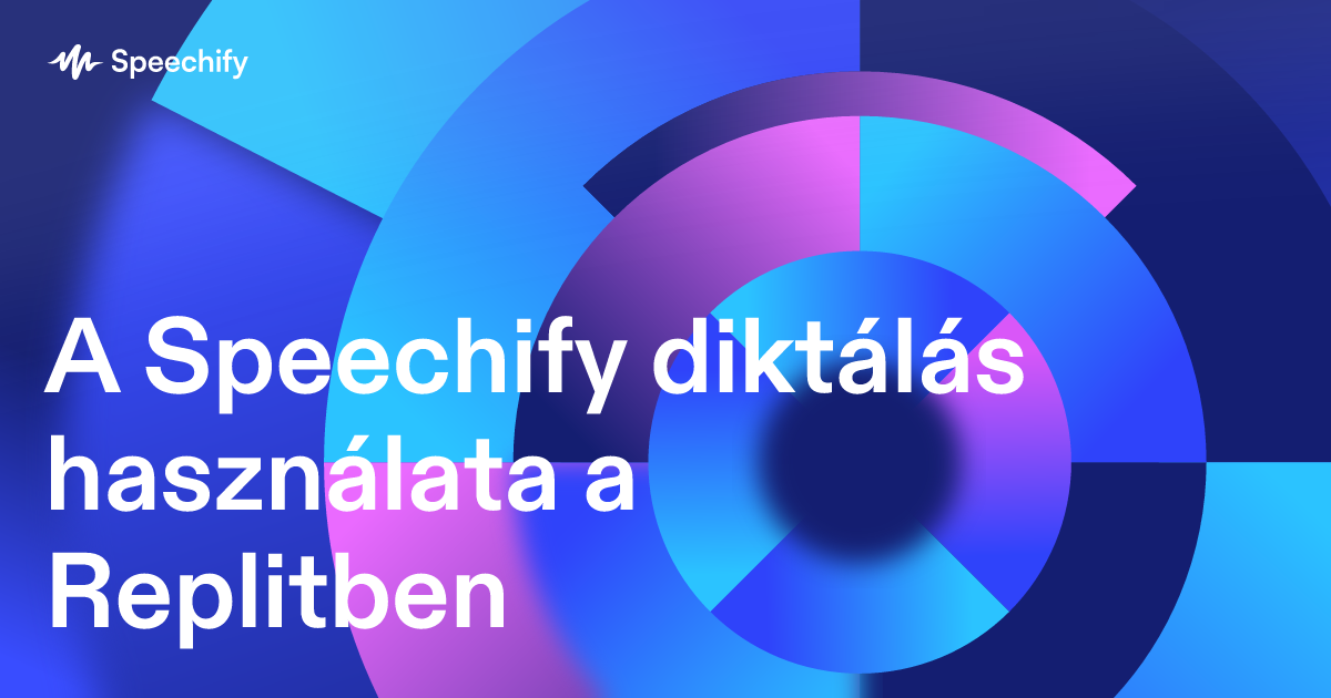 A Speechify diktálás használata a Replitben