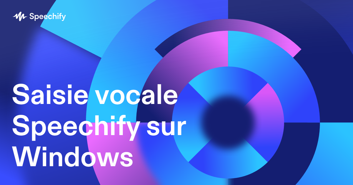 Saisie vocale Speechify sur Windows