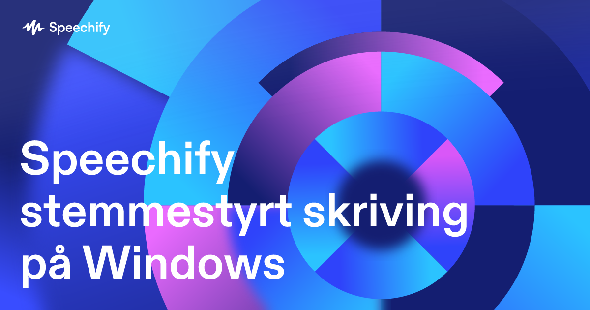 Speechify stemmestyrt skriving på Windows
