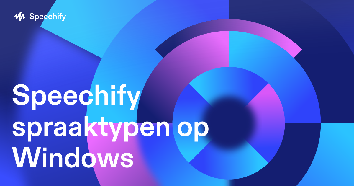 Speechify spraaktypen op Windows