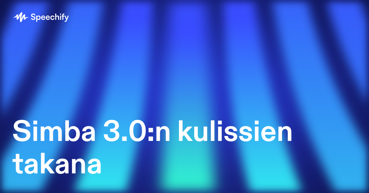 Simba 3.0:n kulissien takana