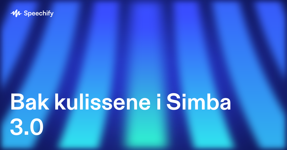 Bak kulissene i Simba 3.0