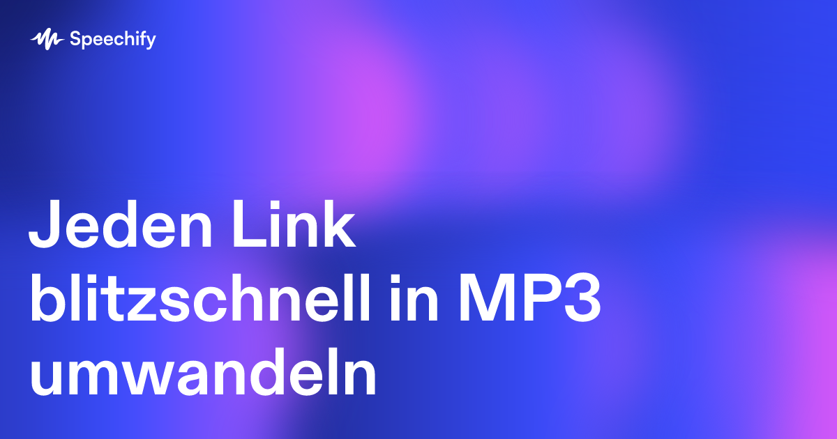 Jeden Link blitzschnell in MP3 umwandeln