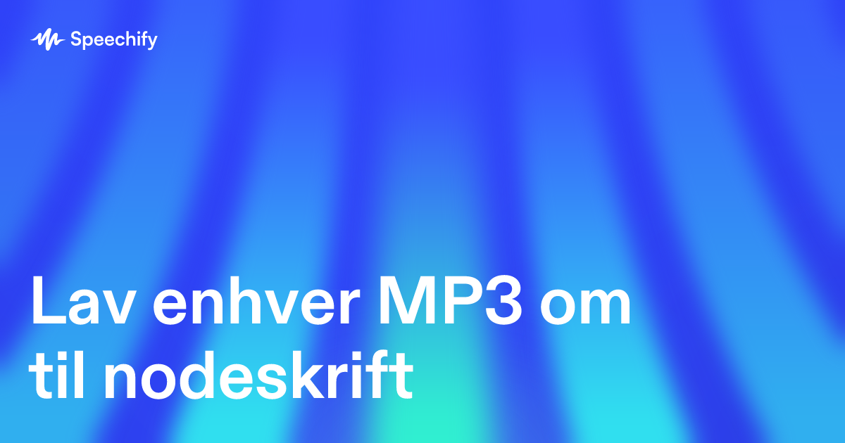 Lav enhver MP3 om til nodeskrift