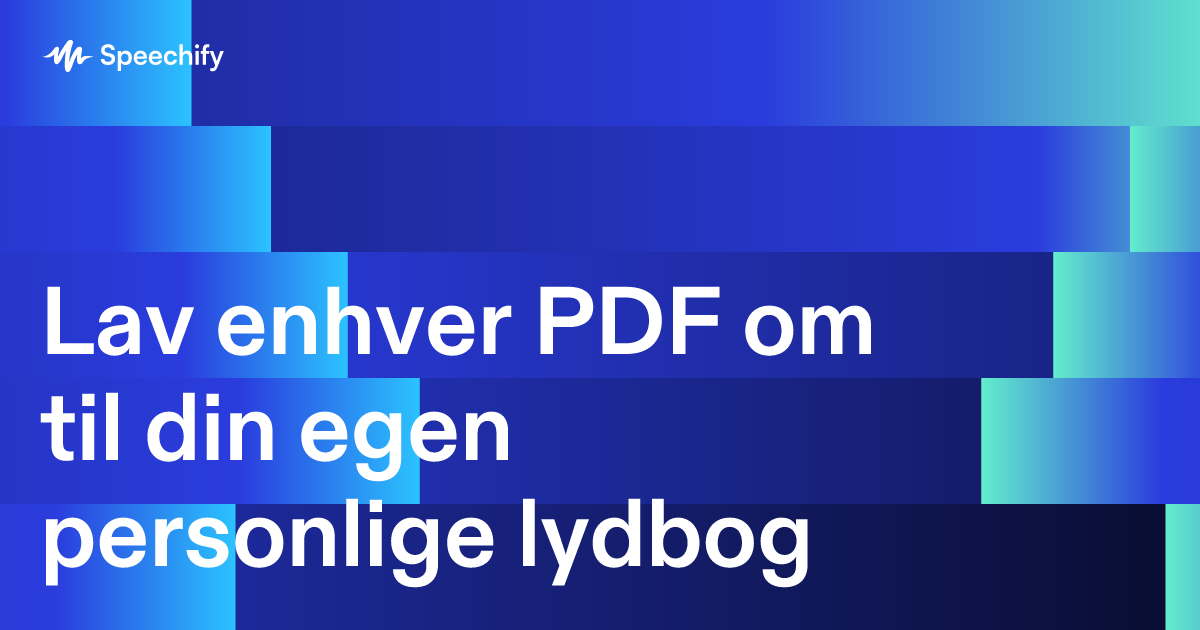 Lav enhver PDF om til din egen personlige lydbog