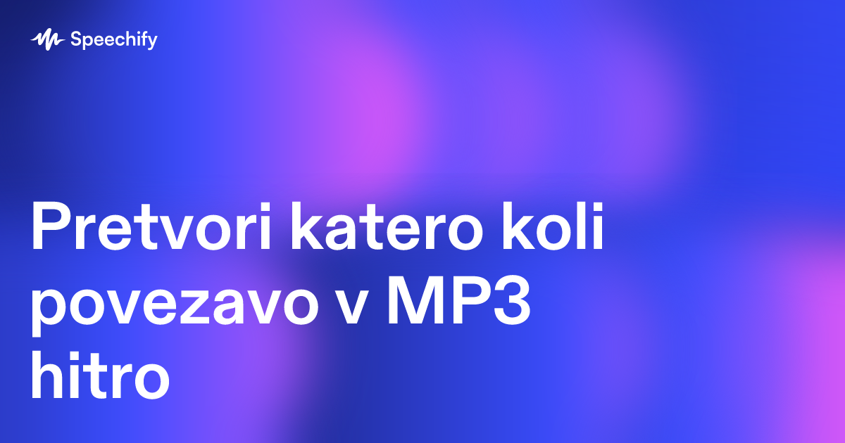 Pretvori katero koli povezavo v MP3 hitro