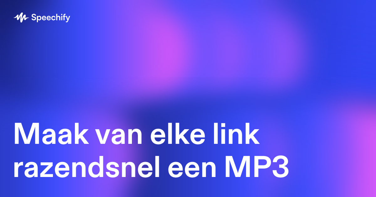 Maak van elke link razendsnel een MP3