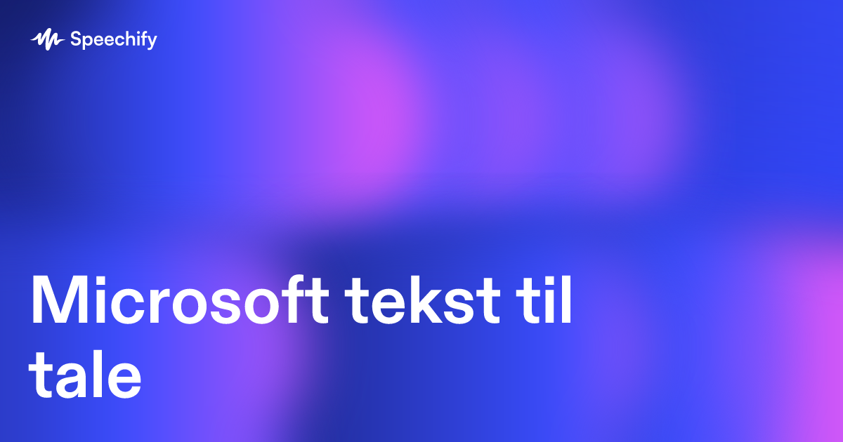 Microsoft tekst til tale