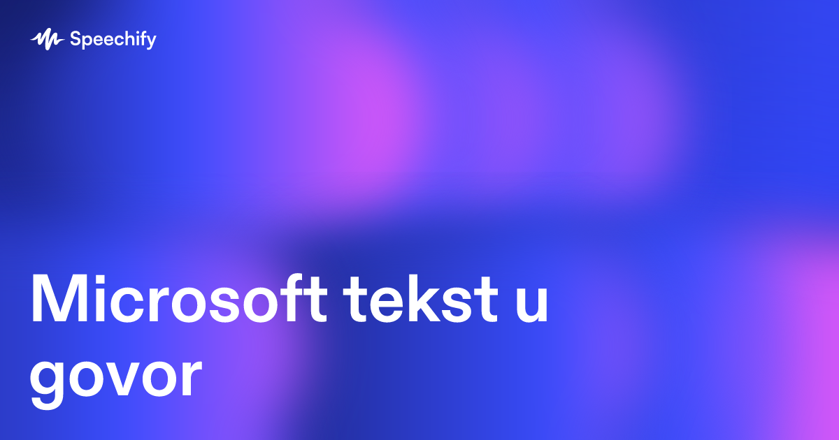 Microsoft tekst u govor