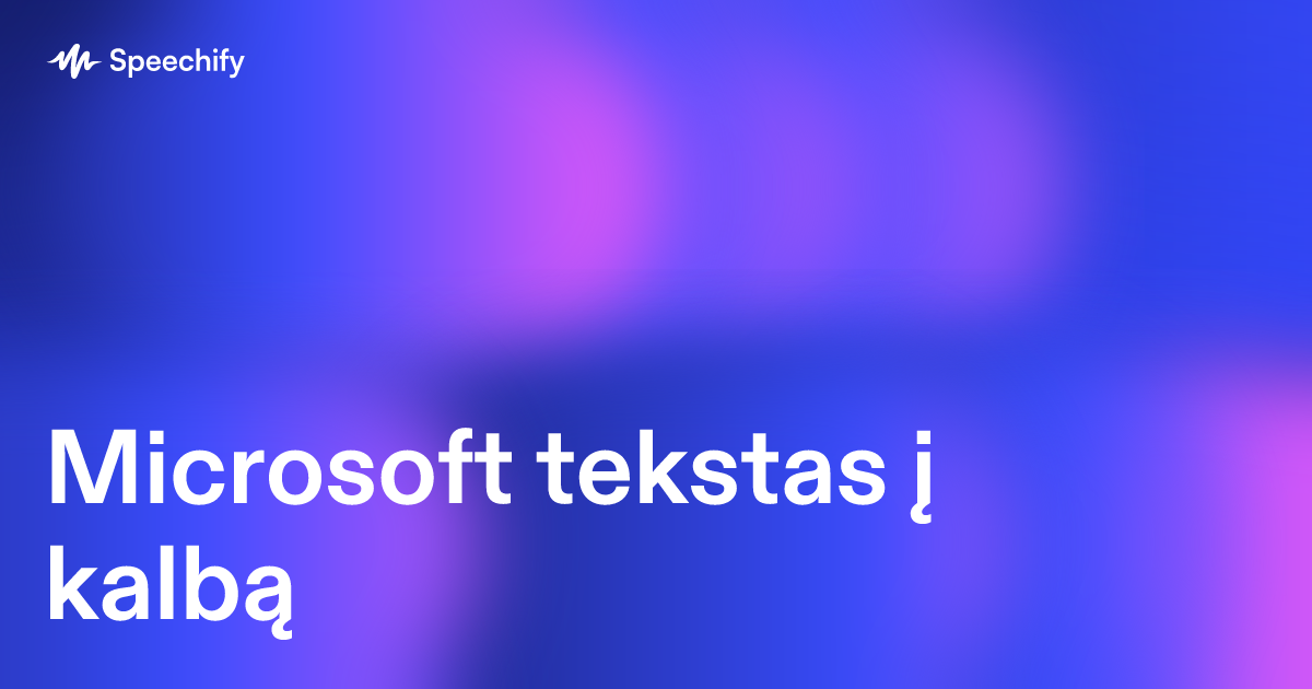 Microsoft tekstas į kalbą