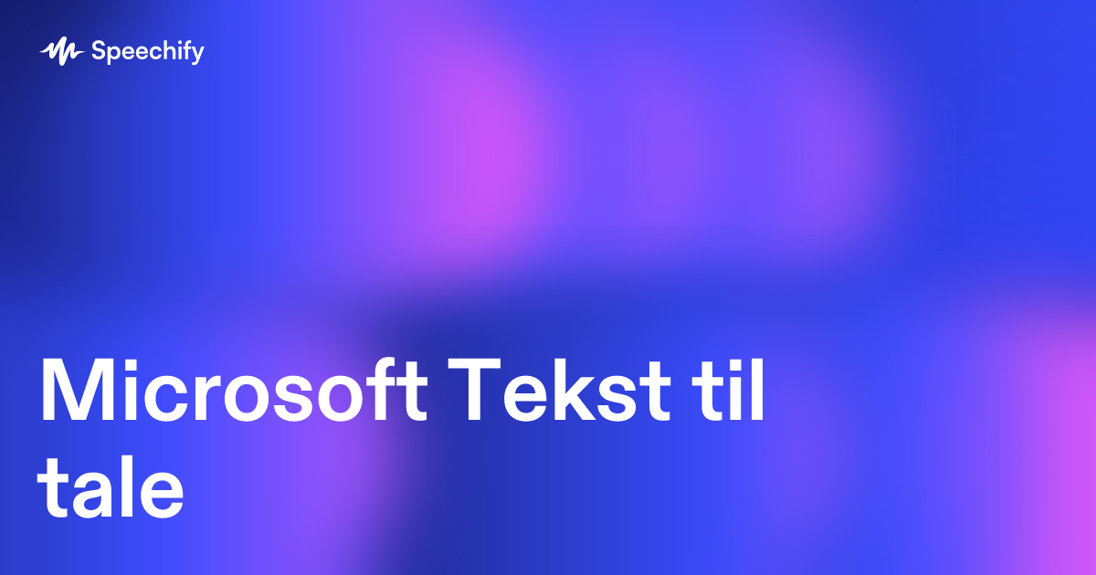 Microsoft Tekst til tale