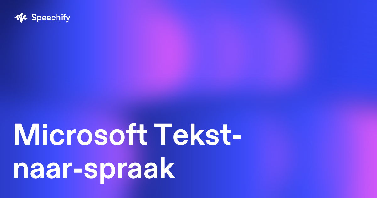 Microsoft Tekst-naar-spraak