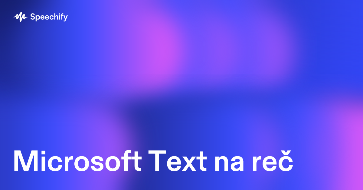 Microsoft Text na reč