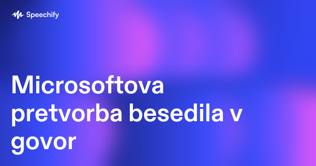 Microsoftova pretvorba besedila v govor