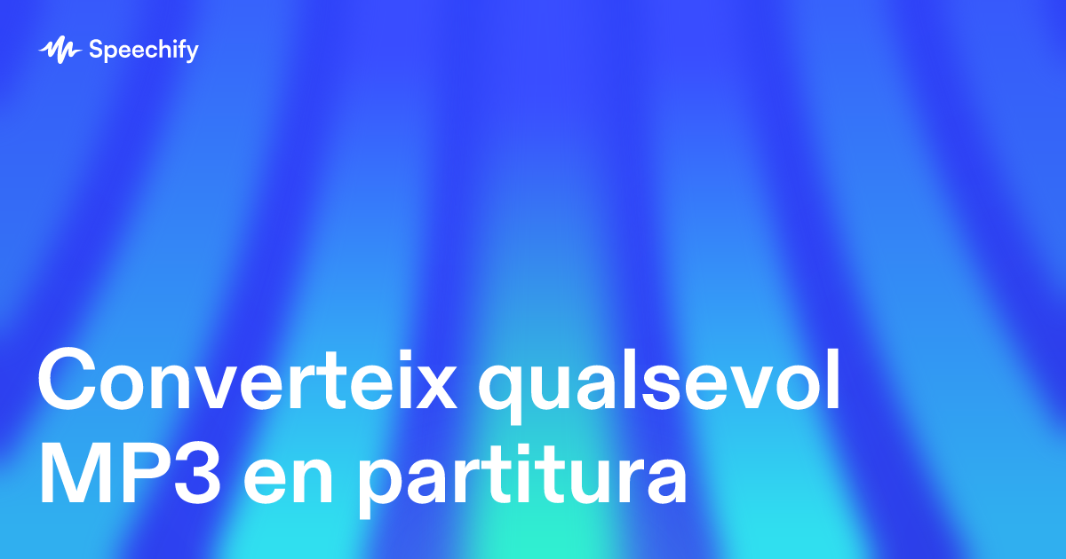 Converteix qualsevol MP3 en partitura