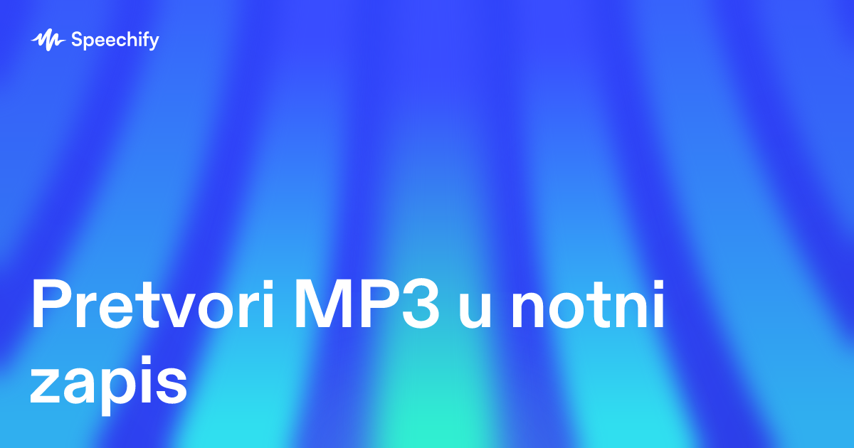 Pretvori MP3 u notni zapis