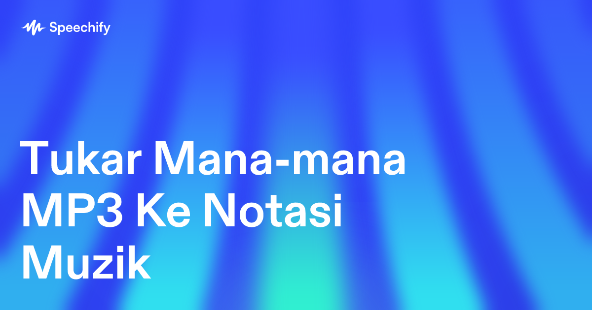 Tukar Mana-mana MP3 Ke Notasi Muzik