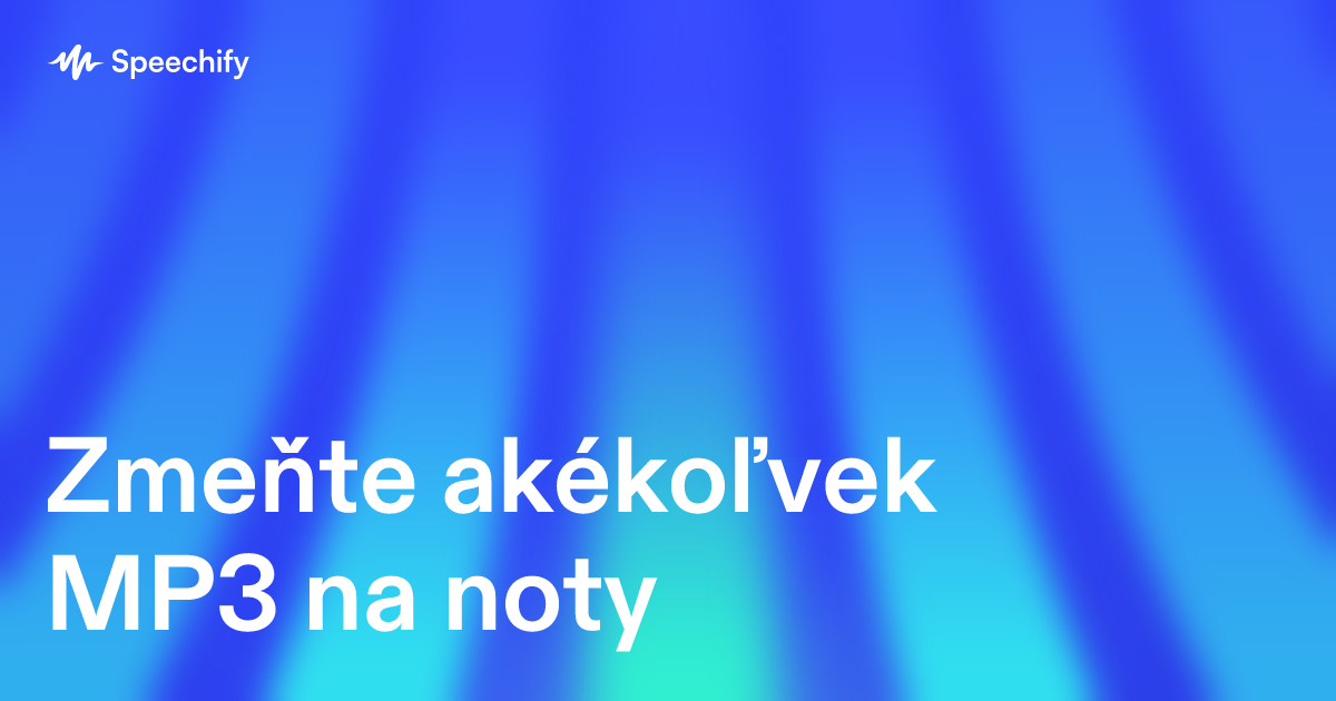 Zmeňte akékoľvek MP3 na noty