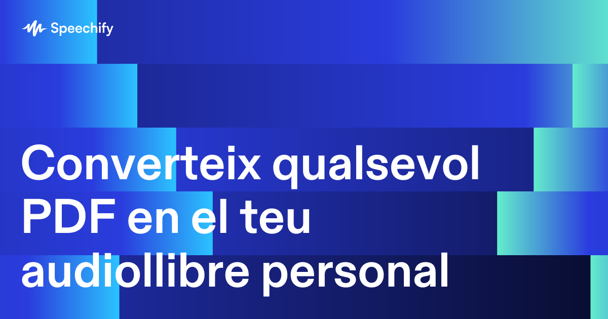 Converteix qualsevol PDF en el teu audiollibre personal