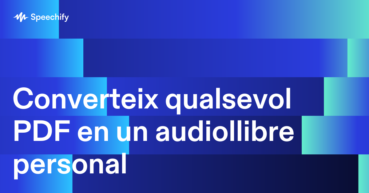 Converteix qualsevol PDF en un audiollibre personal
