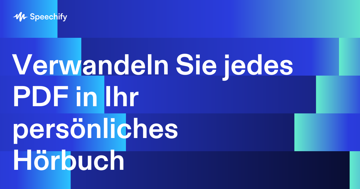 Verwandeln Sie jedes PDF in Ihr persönliches Hörbuch