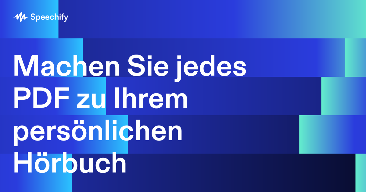 Machen Sie jedes PDF zu Ihrem persönlichen Hörbuch
