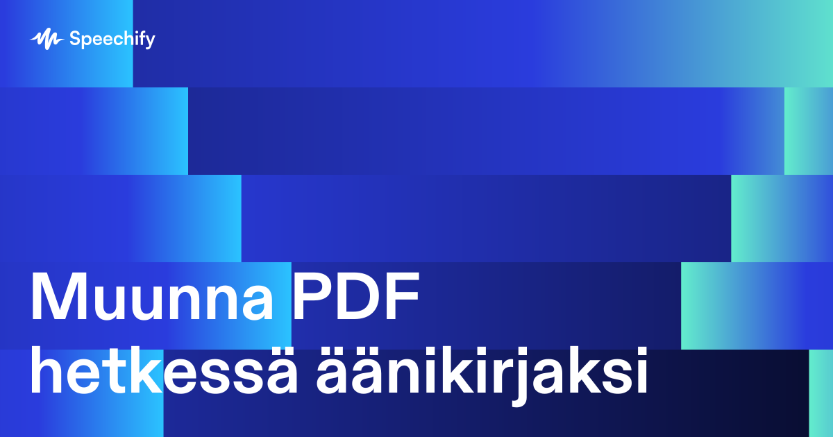 Muunna PDF hetkessä äänikirjaksi