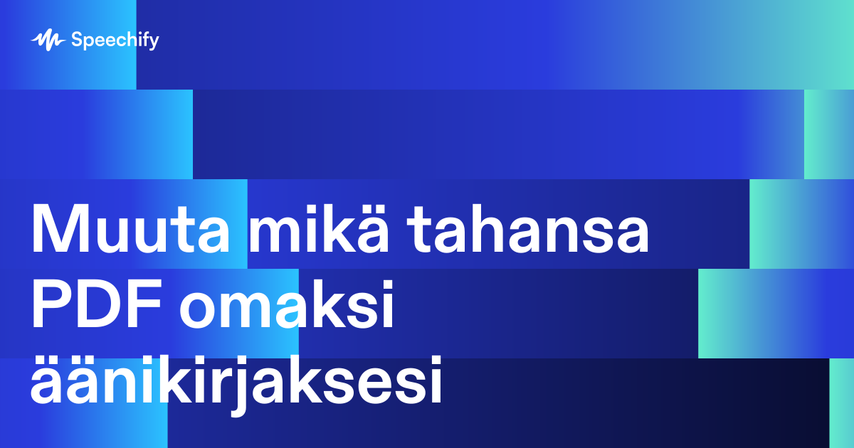 Muuta mikä tahansa PDF omaksi äänikirjaksesi