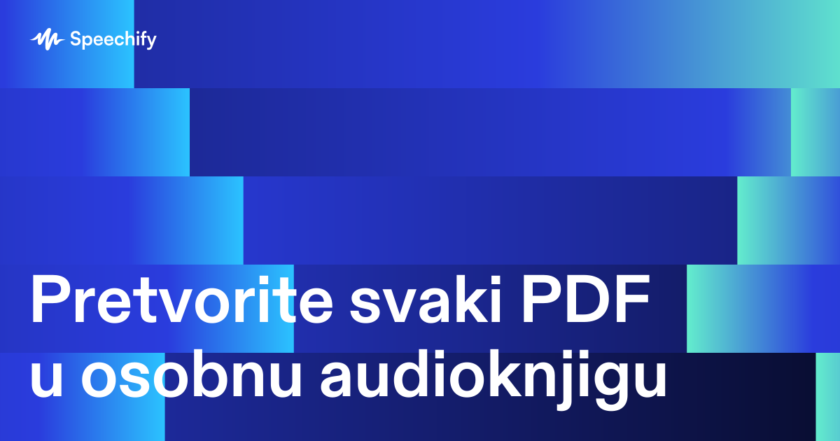 Pretvorite svaki PDF u osobnu audioknjigu