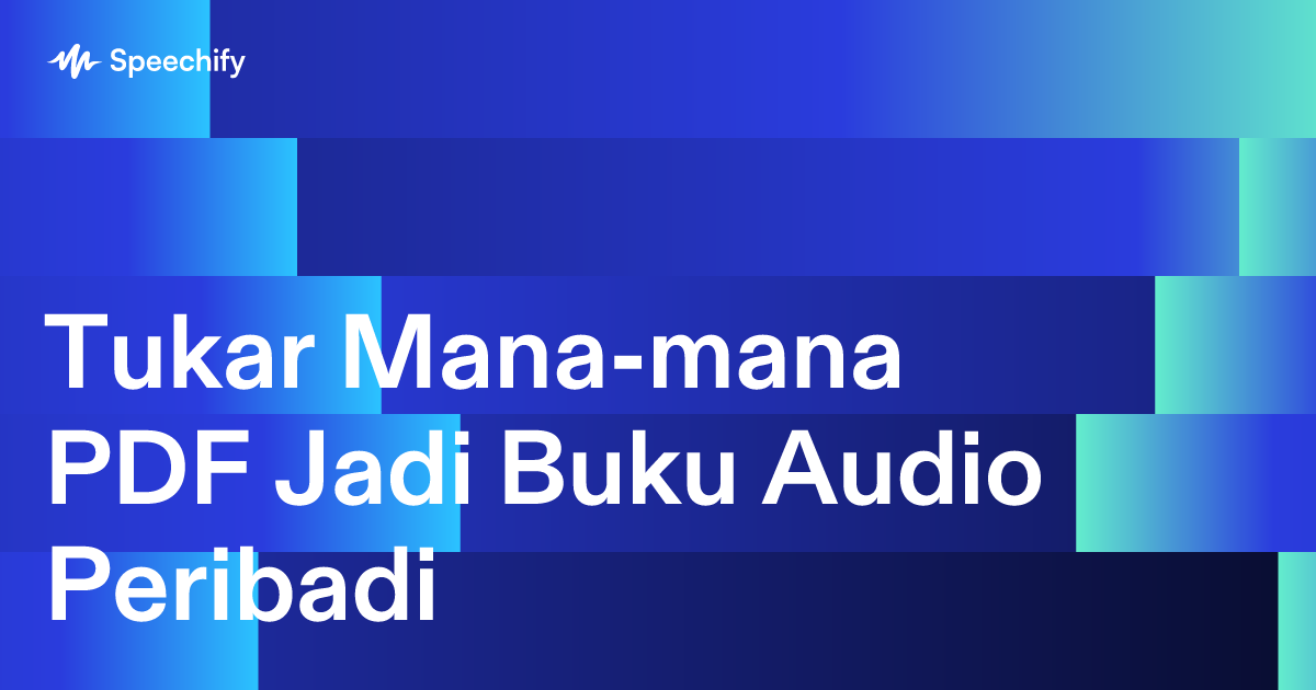 Tukar Mana-mana PDF Jadi Buku Audio Peribadi