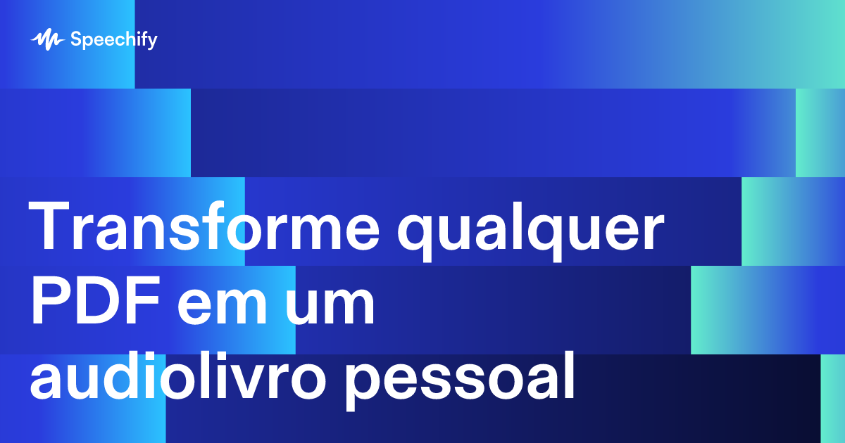 Transforme qualquer PDF em um audiolivro pessoal