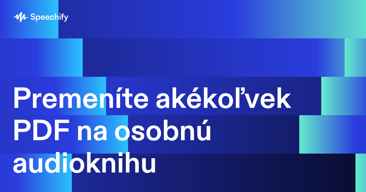 Premeníte akékoľvek PDF na osobnú audioknihu