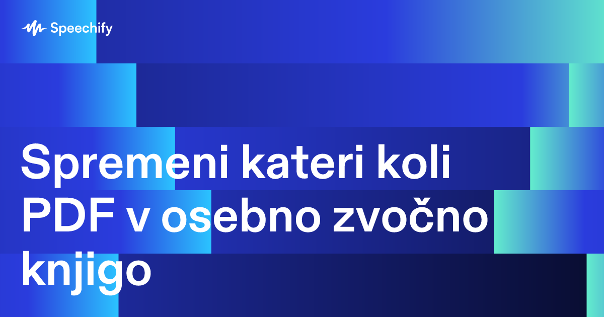 Spremeni kateri koli PDF v osebno zvočno knjigo
