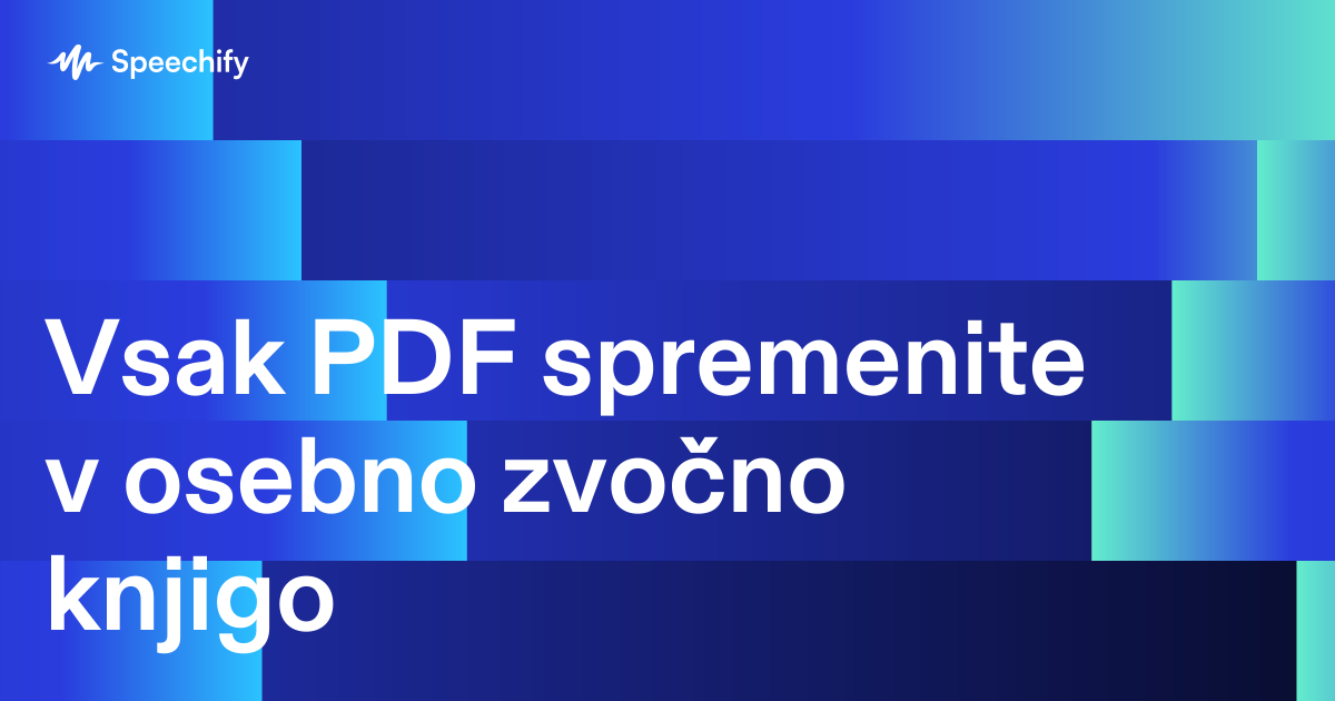 Vsak PDF spremenite v osebno zvočno knjigo