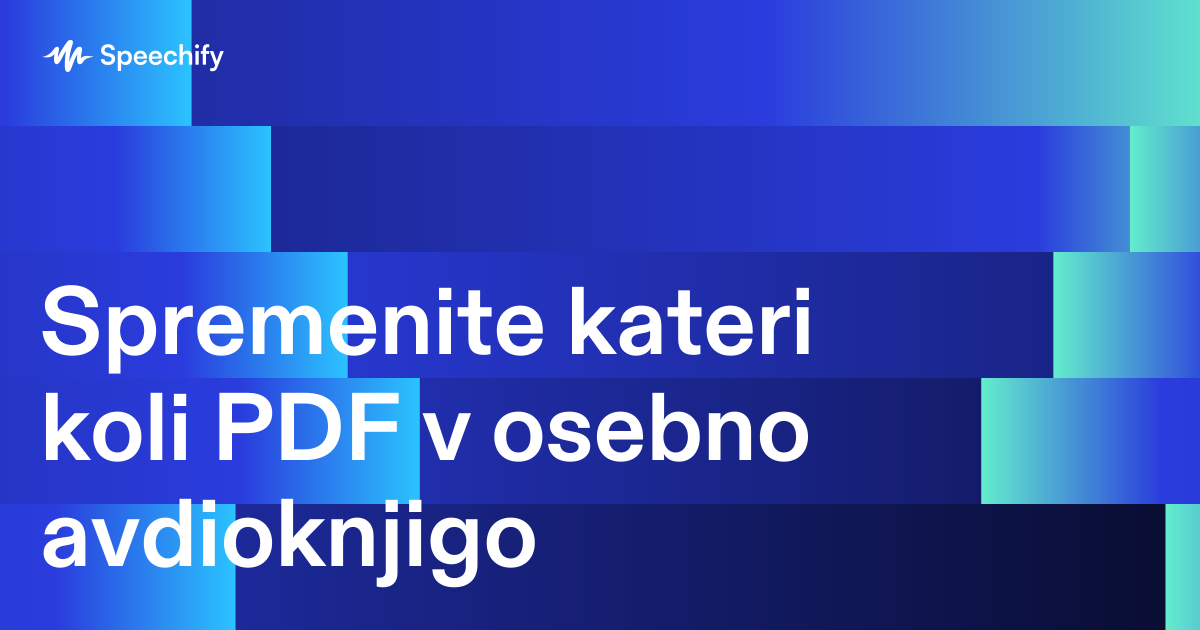 Spremenite kateri koli PDF v osebno avdioknjigo