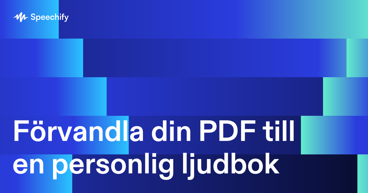 Förvandla din PDF till en personlig ljudbok