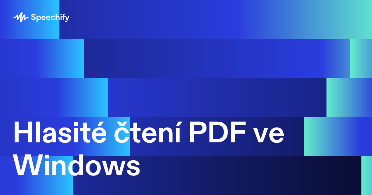 Hlasité čtení PDF ve Windows