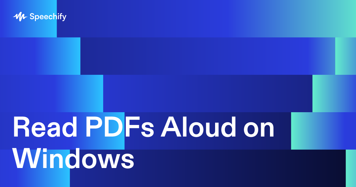 Read PDFs Aloud on Windows