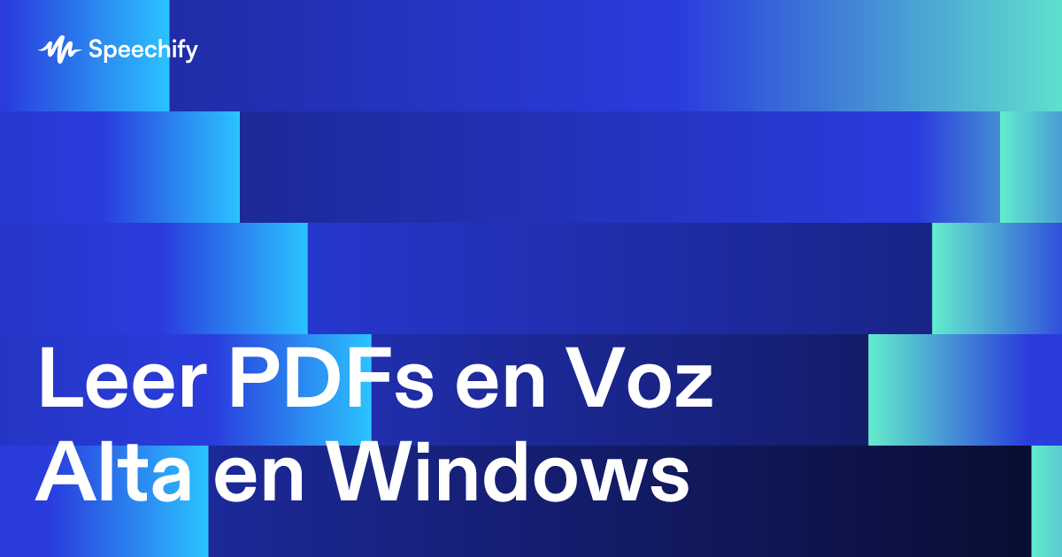 Leer PDFs en Voz Alta en Windows