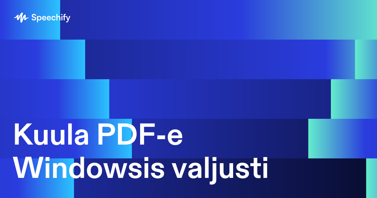 Kuula PDF-e Windowsis valjusti