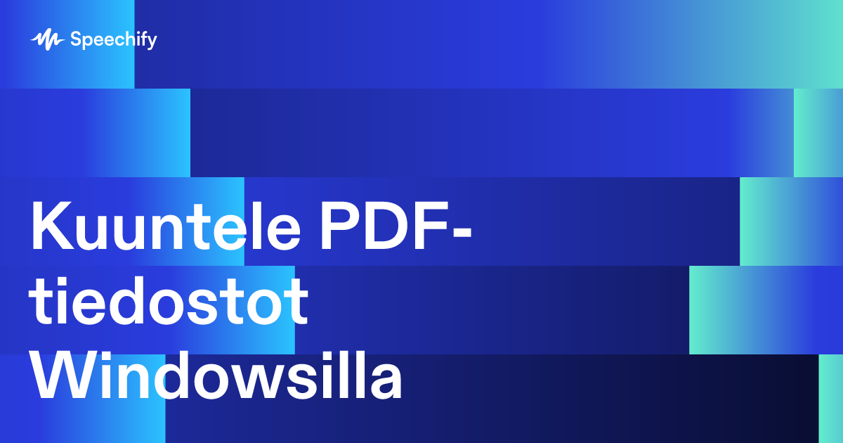 Kuuntele PDF-tiedostot Windowsilla