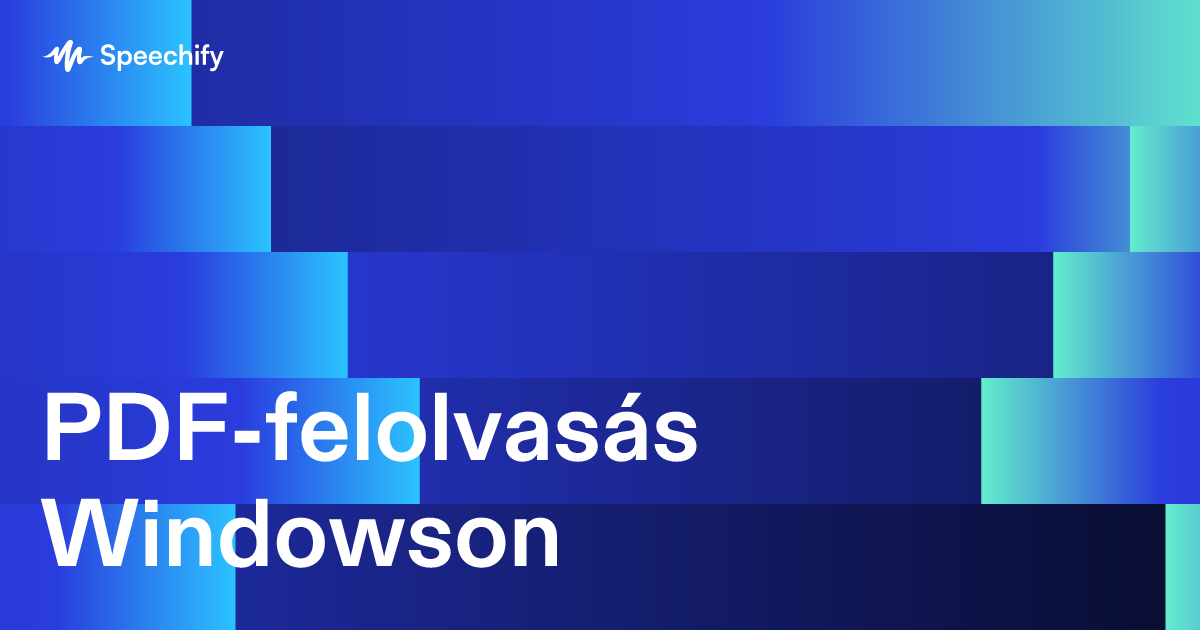 PDF-felolvasás Windowson