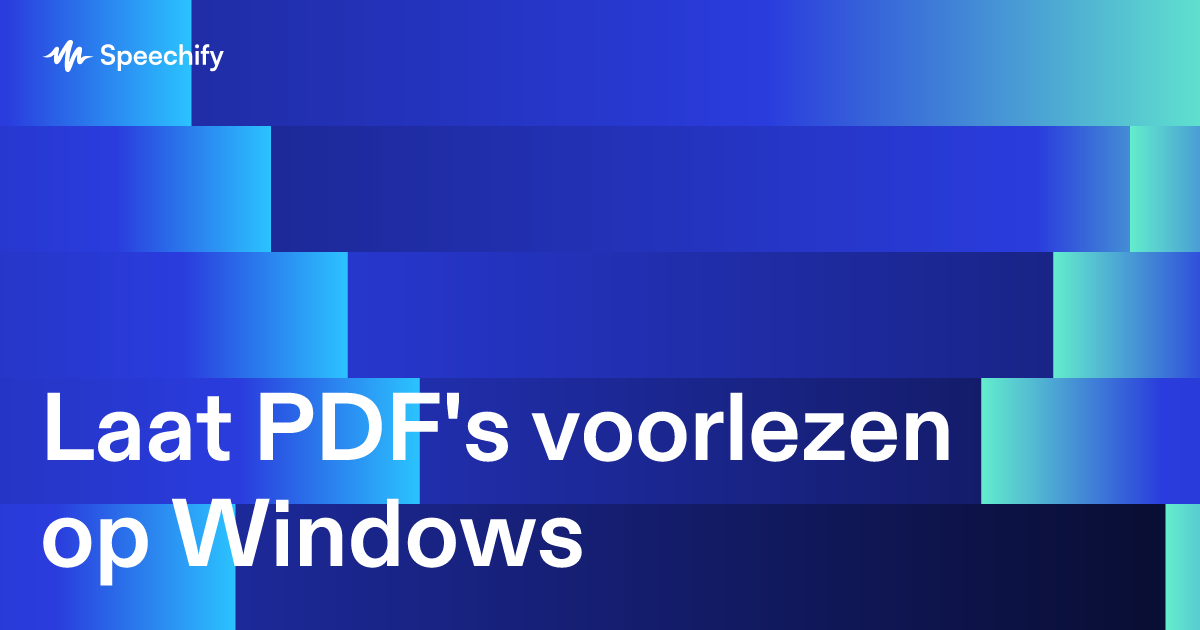 Laat PDF's voorlezen op Windows