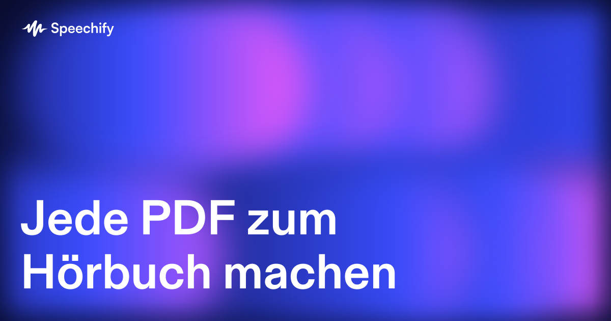 Jede PDF zum Hörbuch machen