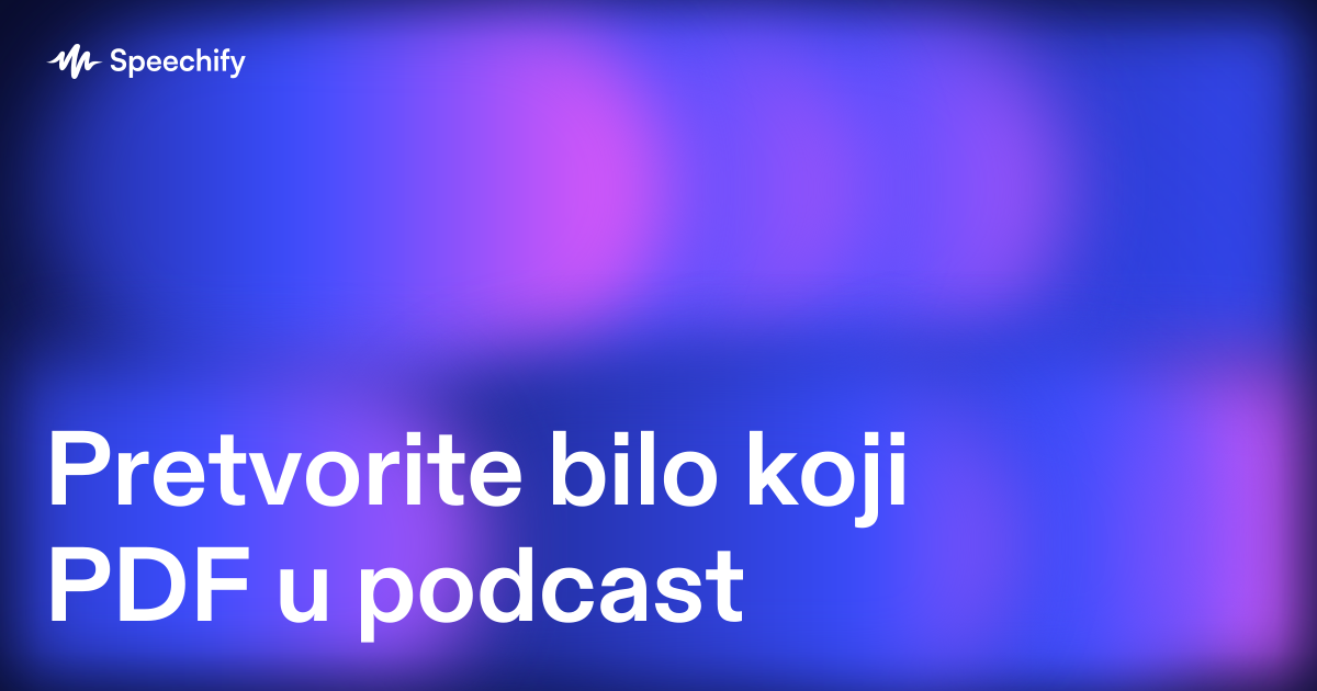 Pretvorite bilo koji PDF u podcast