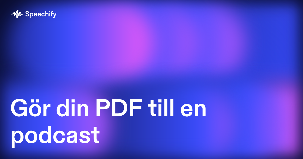 Gör din PDF till en podcast